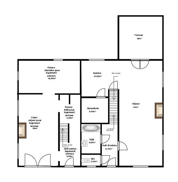 Villa exploitable sur 500m²