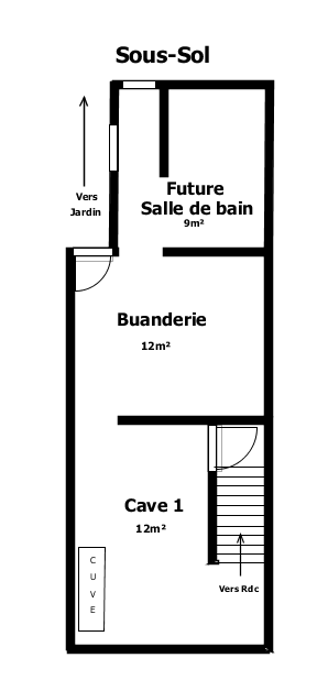 Maison à rénover, surface exploitable 110m²