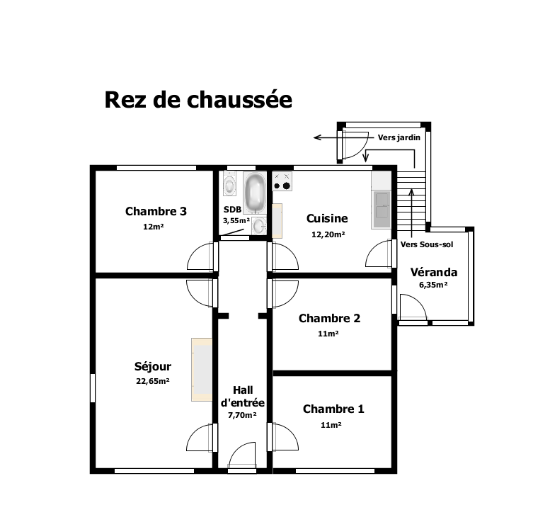 Maison 3 chambres, exploitable sur 255m²