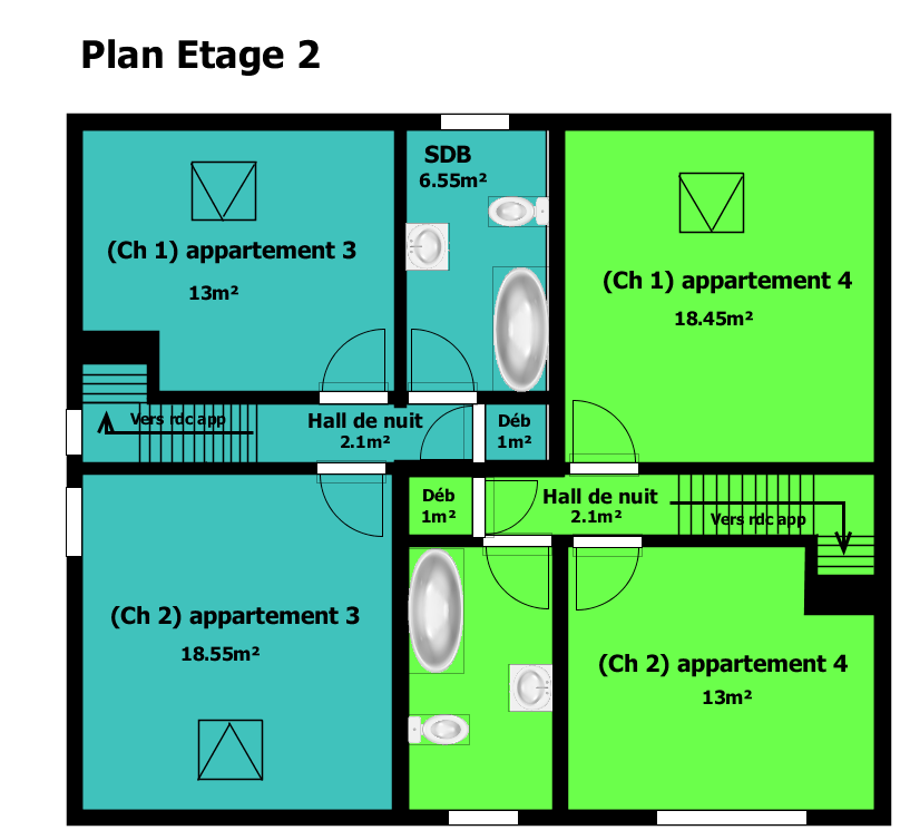 Immeuble rapport composé de 4 appartements