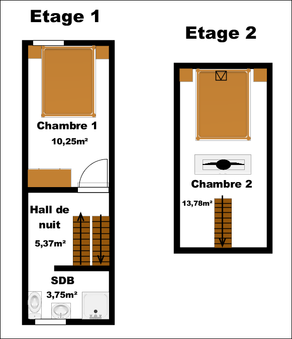 Belle maison deux chambres