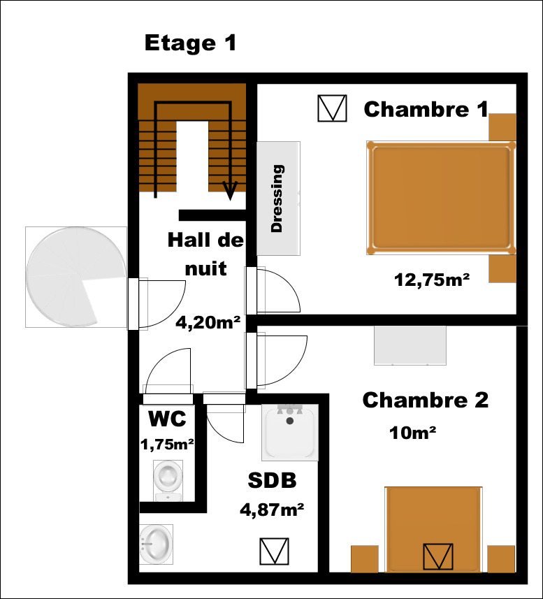 Maison 2 chambres très lumineuse