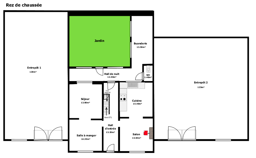 Maison 3 chambres exploitable sur 516m²