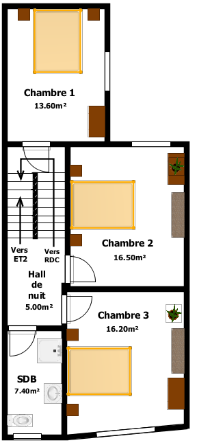 Maison de maître avec entrepôt.