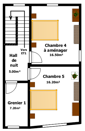 Maison de maître avec entrepôt.