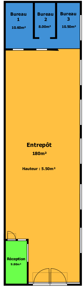 Bel entrepôt de 220m²