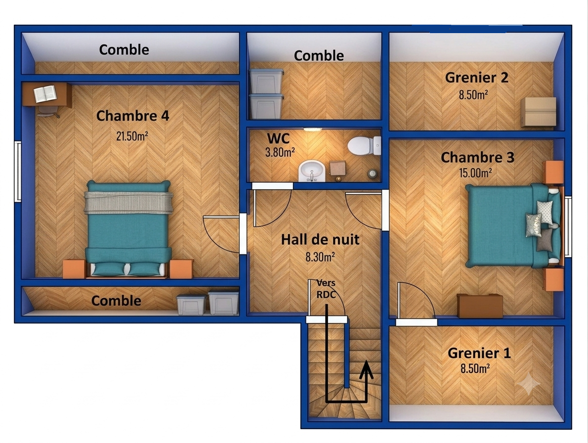 Belle maison 4 chambres exploitable sur 280m² avec grand jardin