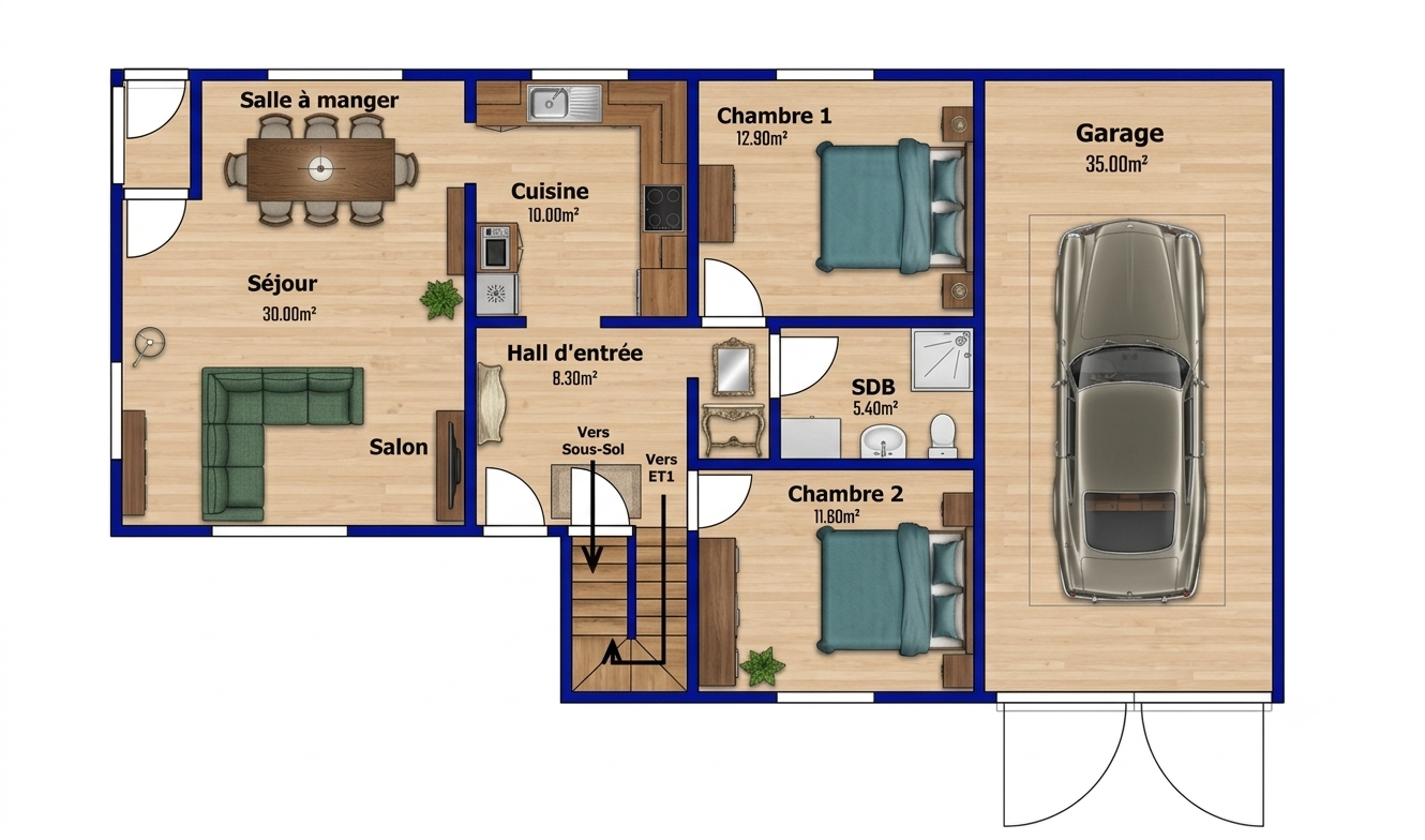 Belle maison 4 chambres exploitable sur 280m² avec grand jardin